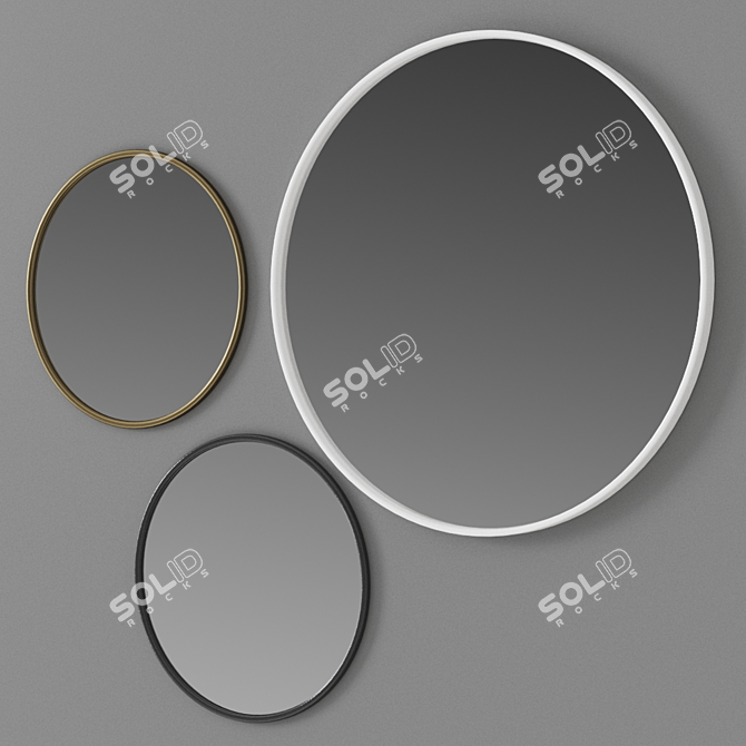 Modern Italian Birk Mirror by Meridiani 3D model image 1