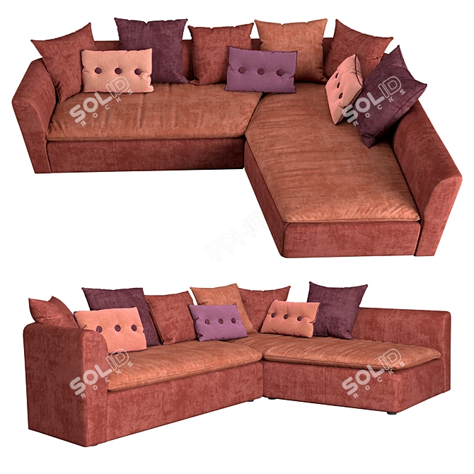 Colorful Oasis: Egoitaliano Nara Sofa 3D model image 1