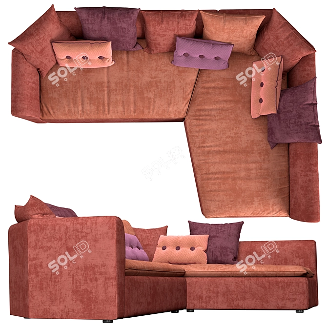 Colorful Oasis: Egoitaliano Nara Sofa 3D model image 2