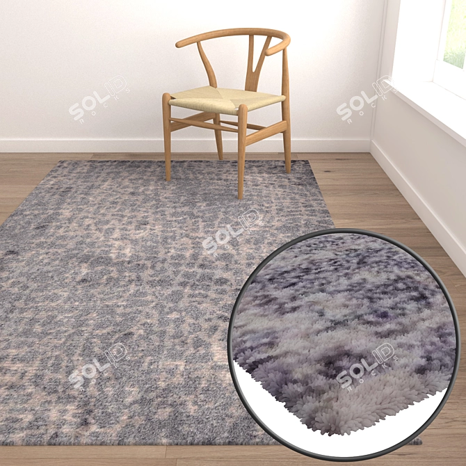 Luxury Carpet Set with High-Quality Textures 3D model image 5