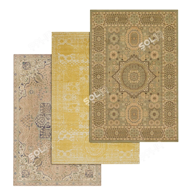 1961 Carpets Set: High-Quality Textures for Close & Distant Shots 3D model image 1