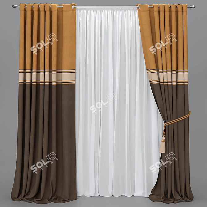 Elegant Drapery in Various Colors 3D model image 3