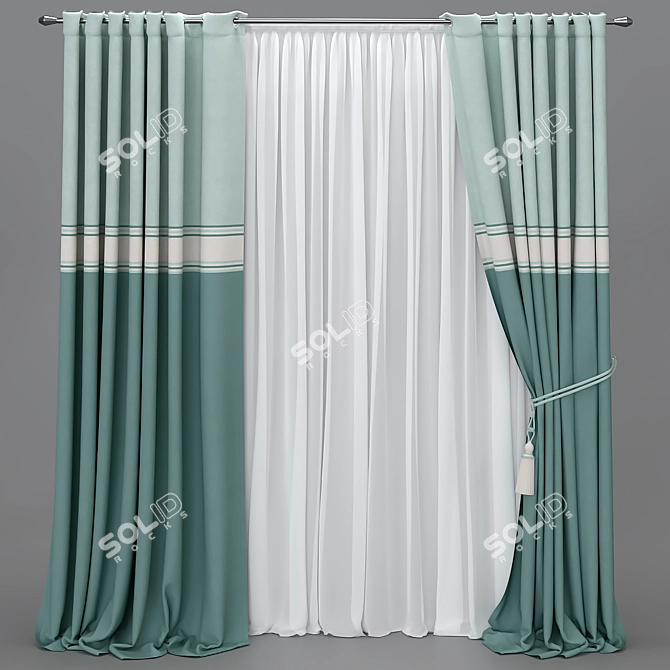 Elegant Drapery in Various Colors 3D model image 4