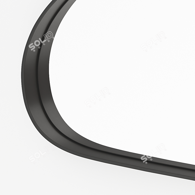 Peyton Black Steel Asymmetrical Mirror 3D model image 2