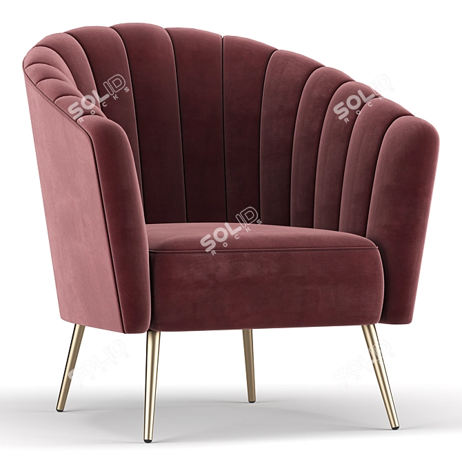 Cozy Elegance: Hurwitz Barrel Chair 3D model image 2