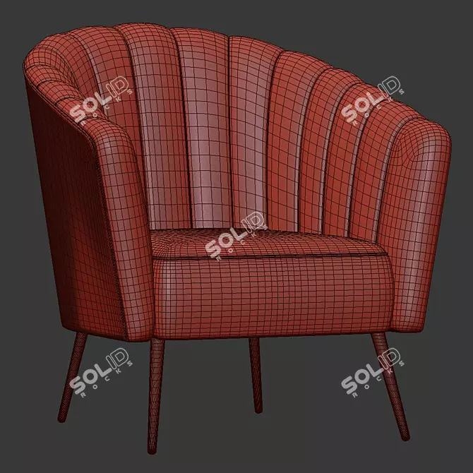 Cozy Elegance: Hurwitz Barrel Chair 3D model image 3