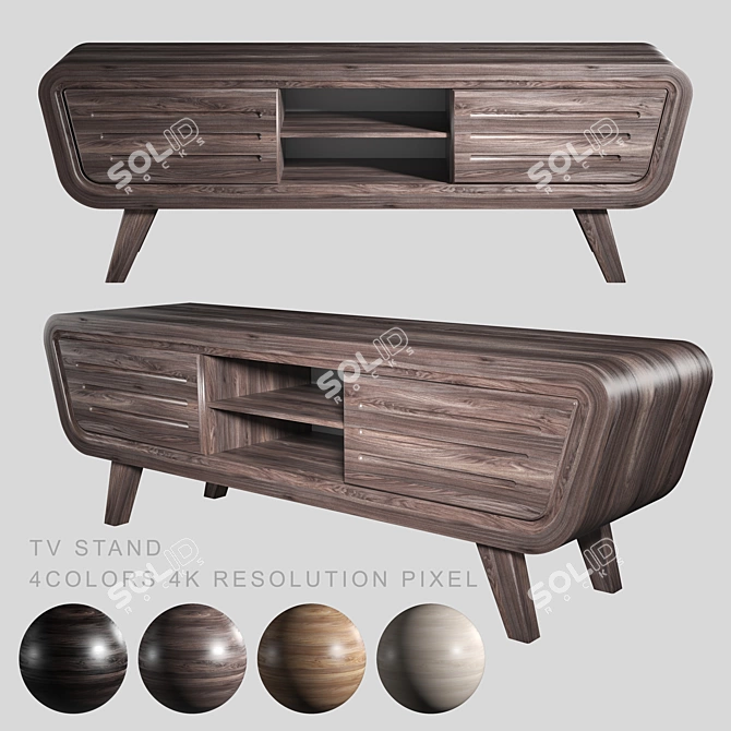 4k TV Stand | Modern Design | Multiple Materials 3D model image 1