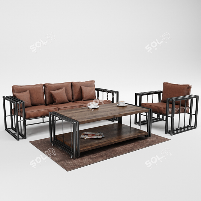 Santishop Loft Style Sofa 3D model image 1