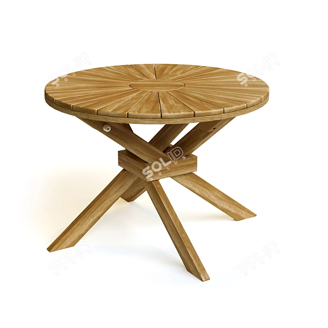 Foldable Acacia Garden Coffee Table 3D model image 3