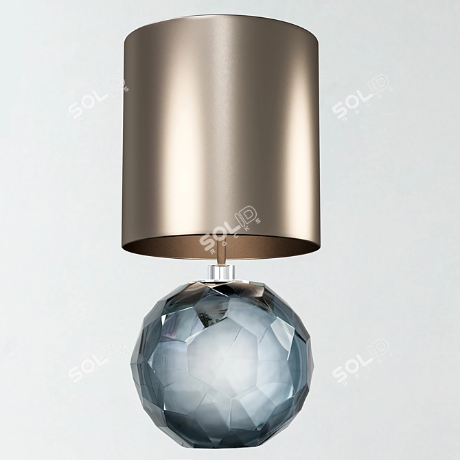 Petrol Blue & Clear Table Lamp 3D model image 2