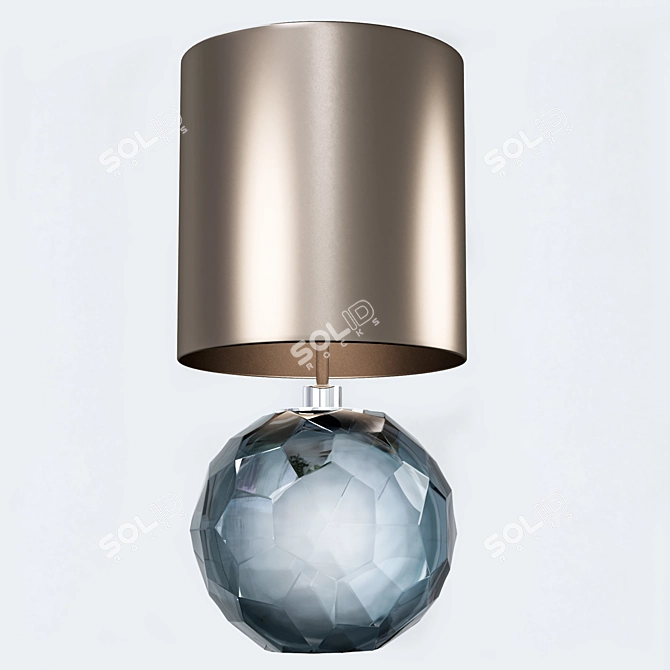 Petrol Blue & Clear Table Lamp 3D model image 3