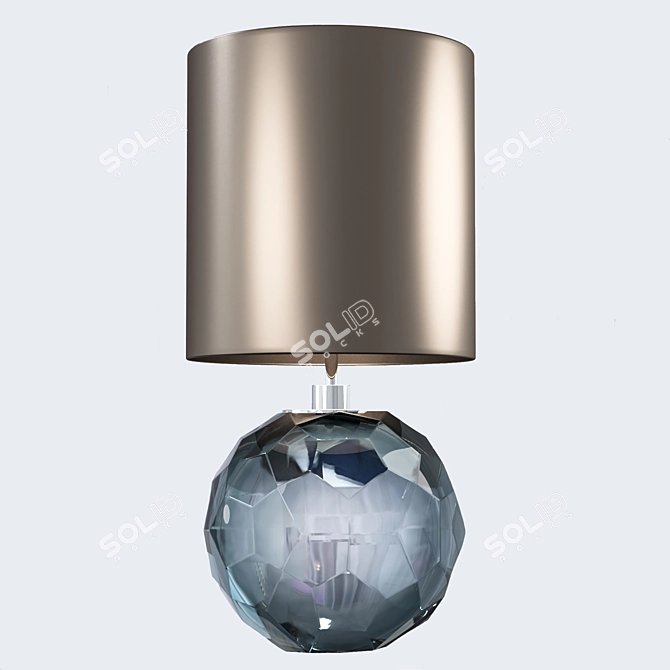 Petrol Blue & Clear Table Lamp 3D model image 5
