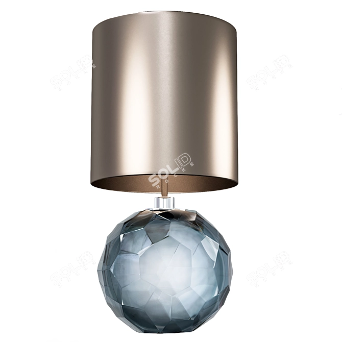Petrol Blue & Clear Table Lamp 3D model image 6