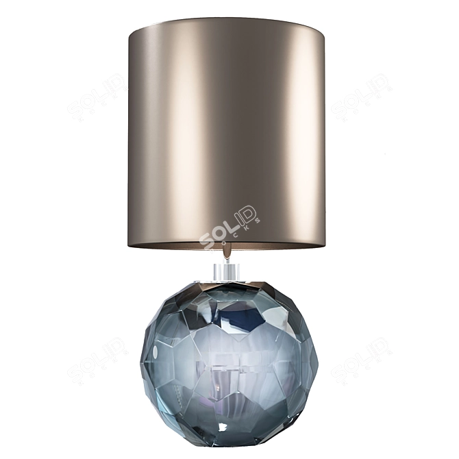 Petrol Blue & Clear Table Lamp 3D model image 7