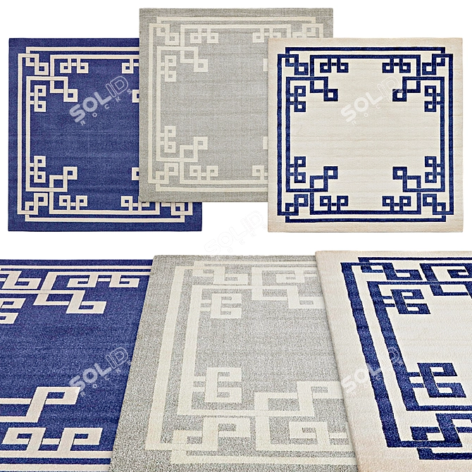 Vivianne Square Rugs - Various Sizes 3D model image 1