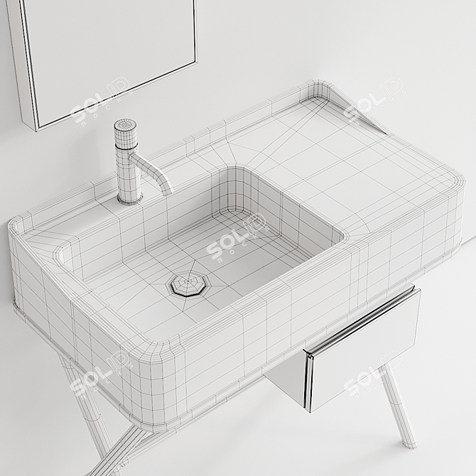 Siwa by Ceramica Cielo: Stylish Vanity Set 3D model image 5