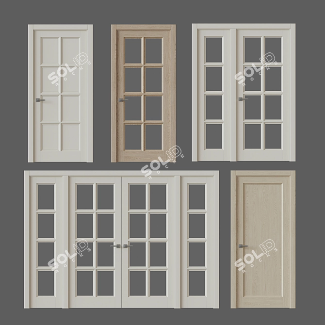 Sophisticated Chalet Interior Door 3D model image 1