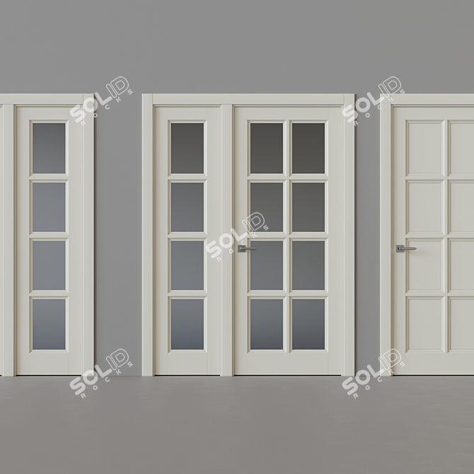 Sophisticated Chalet Interior Door 3D model image 4