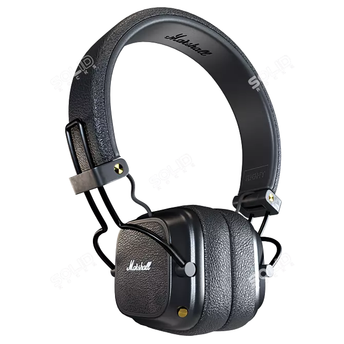 Marshall Major Black: Immersive Audio Experience 3D model image 1