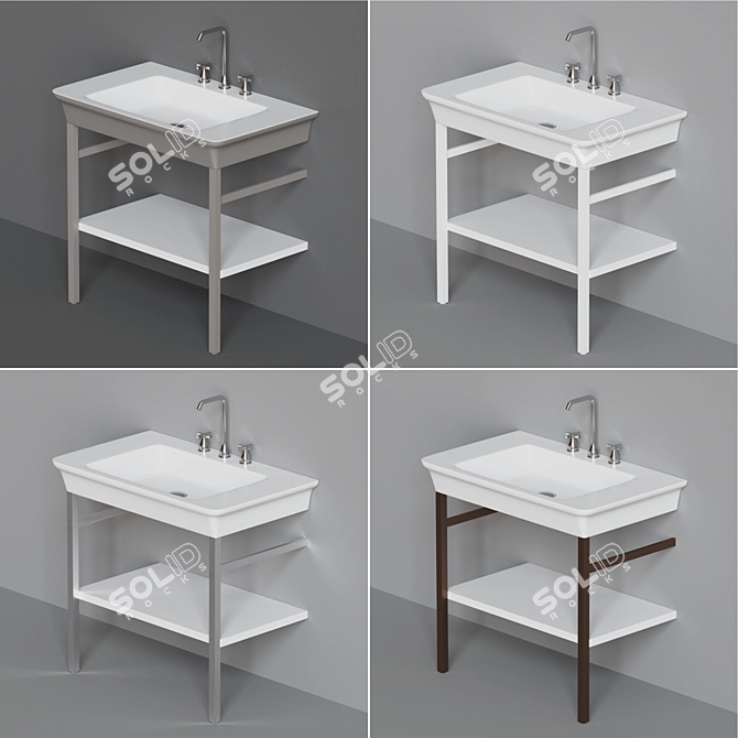 Agape Novecento XL Washbasin Set 3D model image 2