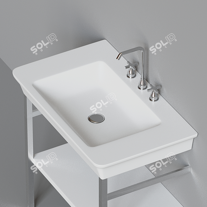 Agape Novecento XL Washbasin Set 3D model image 3