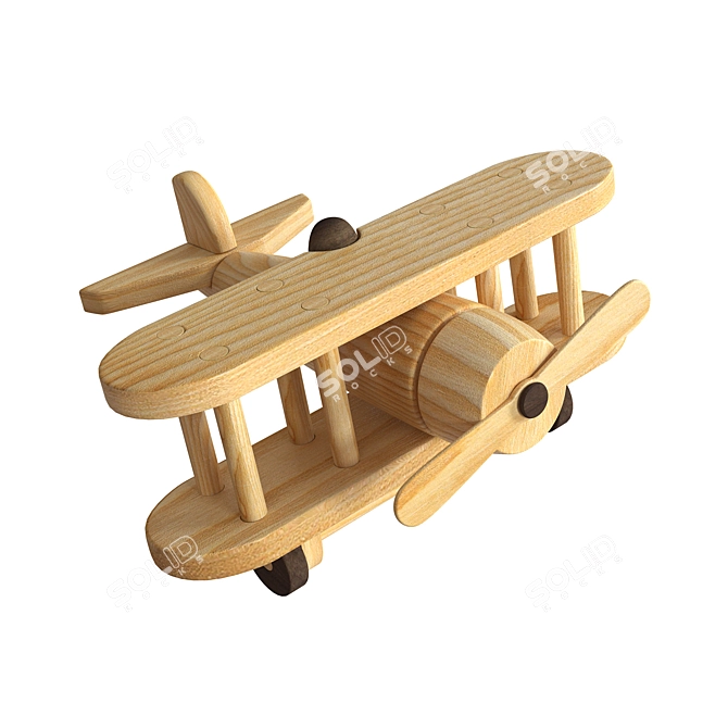 Wooden Toy Plane | Handcrafted & Eco-Friendly 3D model image 1