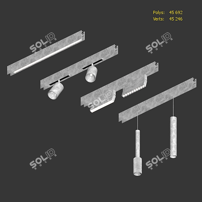 Versatile Magnetic Lamps for Every Space 3D model image 7