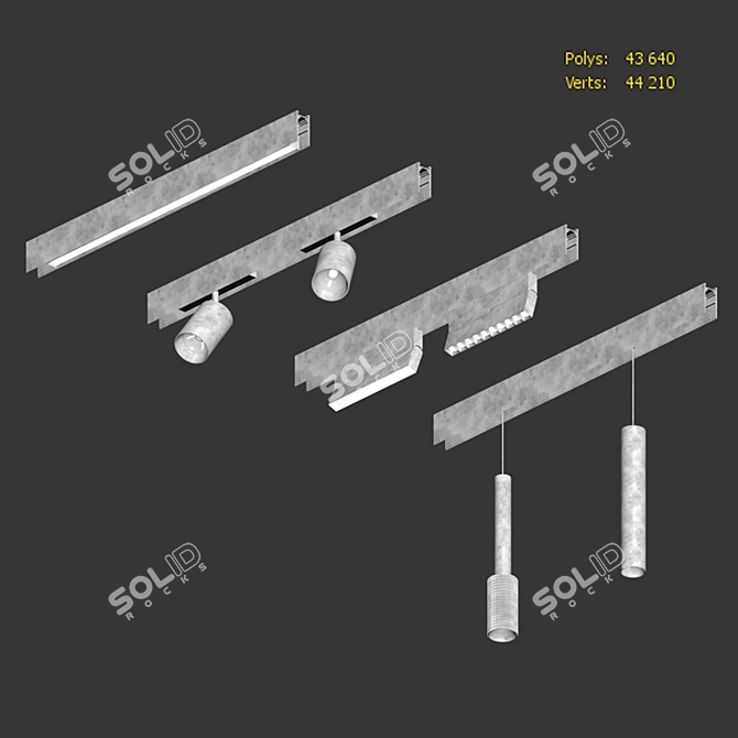 Versatile Magnetic Lamps for Every Space 3D model image 8