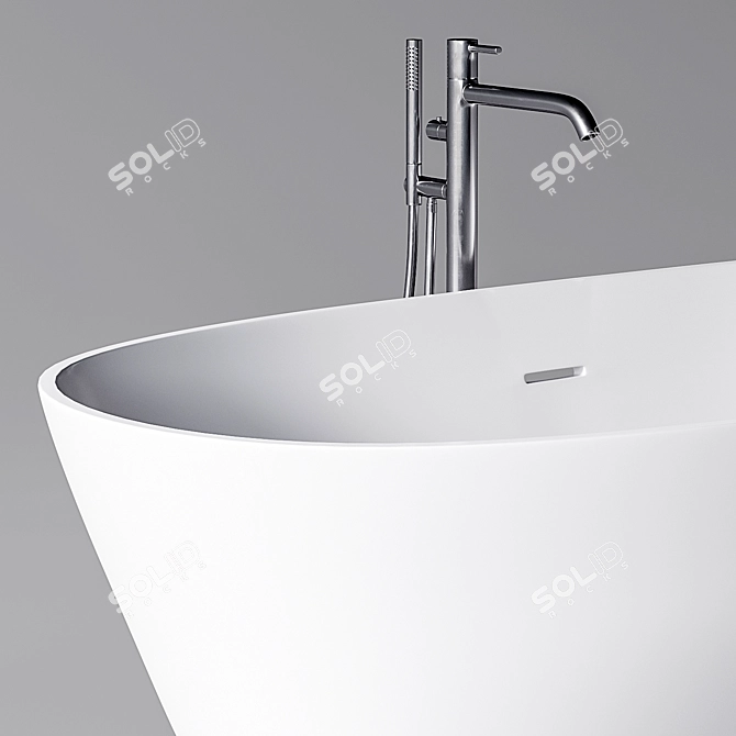 Luxurious Baia Bathtub and Indigo Mixer 3D model image 3