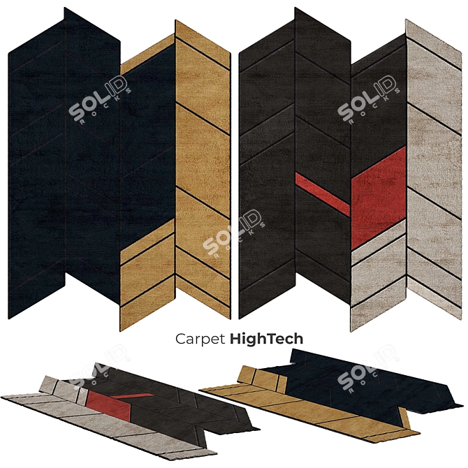 Tangram Carpets: Artistic & Versatile Flooring 3D model image 1