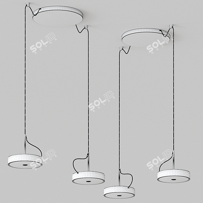 Sleek U-Turn-36 Lighting Fixture 3D model image 2