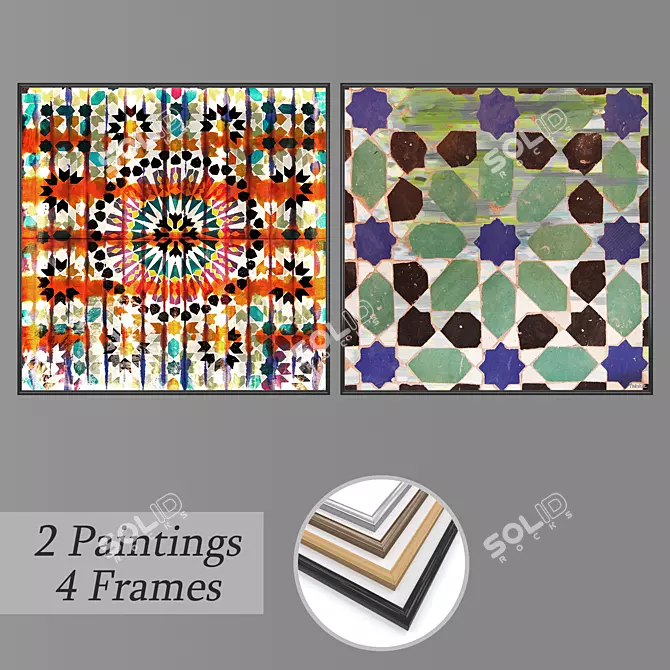 Mixed-Frames Wall Art Set 3D model image 1