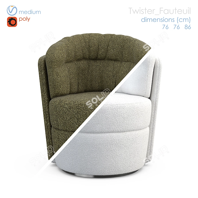Versatile Twister Chair 3D model image 3