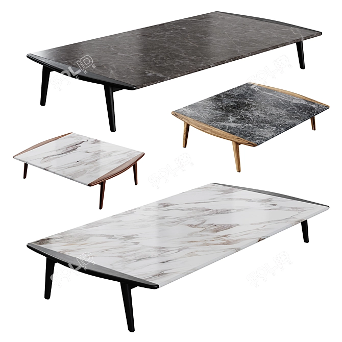 Minotti FYNN Marble Coffee Tables 3D model image 1