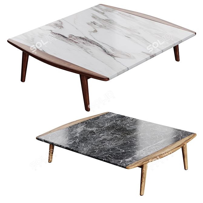 Minotti FYNN Marble Coffee Tables 3D model image 4