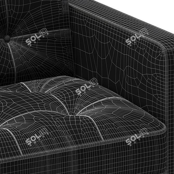 Luxurious Velvet Sofa Bed 3D model image 4