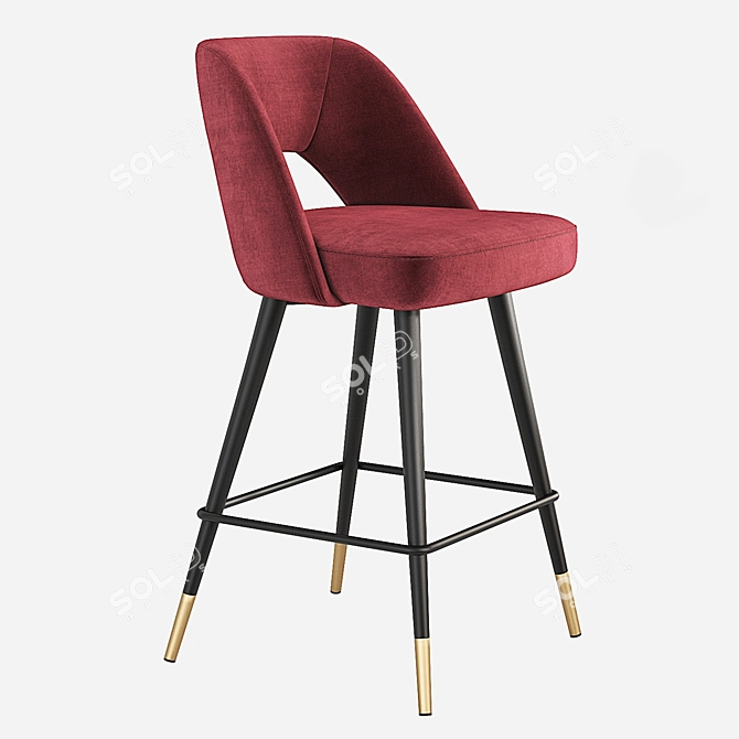 Elegant Eichholtz Avorio Velvet Counter Stool 3D model image 3