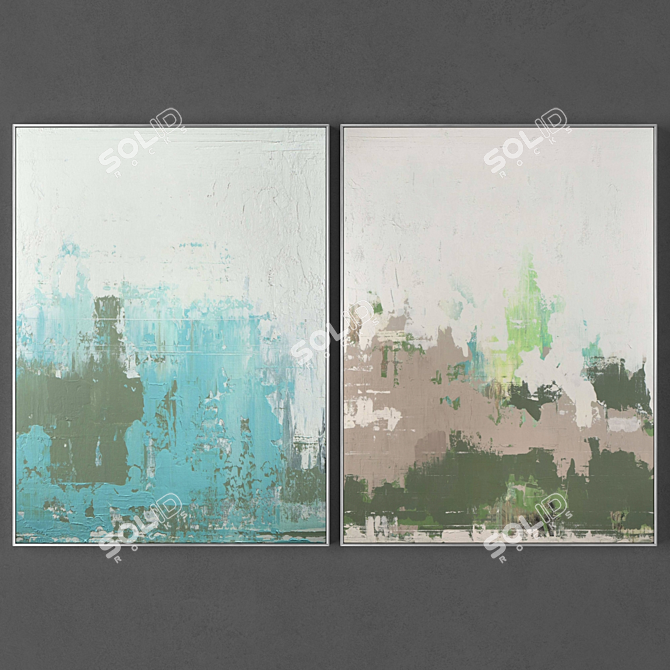 Two-Framed Texture Painting Set 3D model image 1