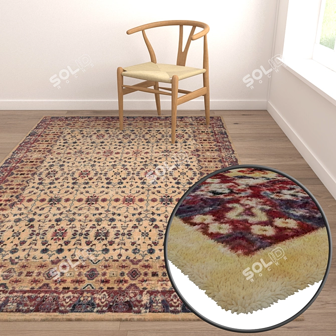 1968 Carpets Set: High-Quality Textures for Close and Distant Views 3D model image 5