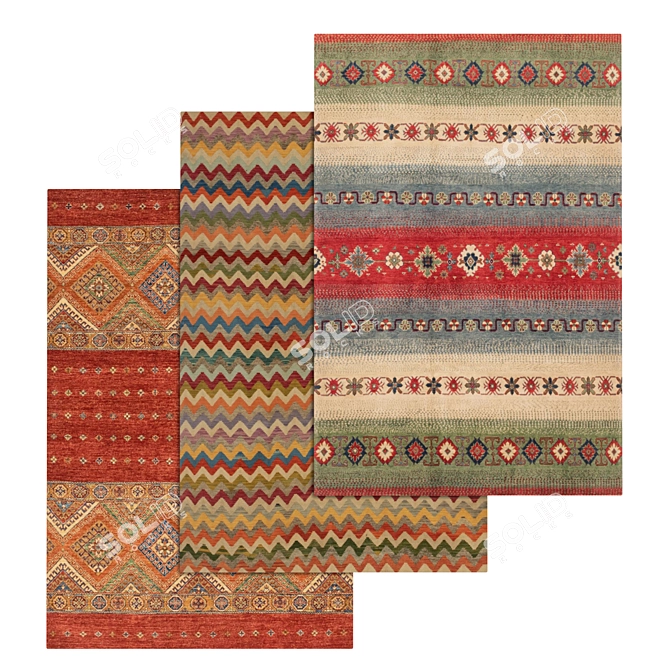 1969 Vintage Carpet Set 3D model image 1