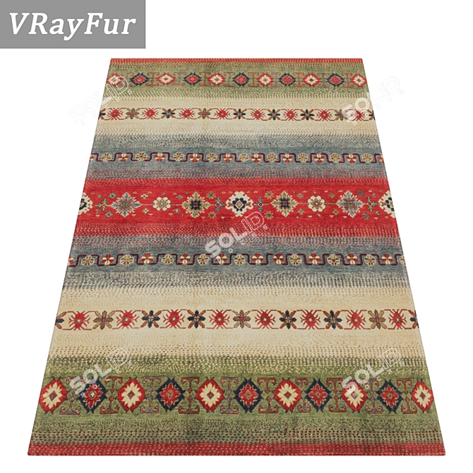 1969 Vintage Carpet Set 3D model image 2