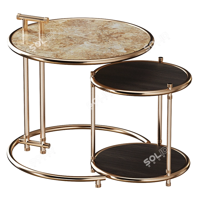 Rose Midcentury Side Table 3D model image 1