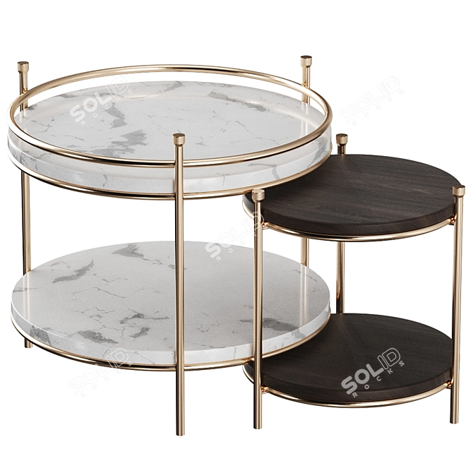Midcentury Modern Luxury: Erni Side Table 3D model image 1