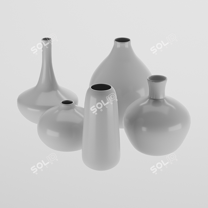 Elegant Ceramic Vases 3D model image 1