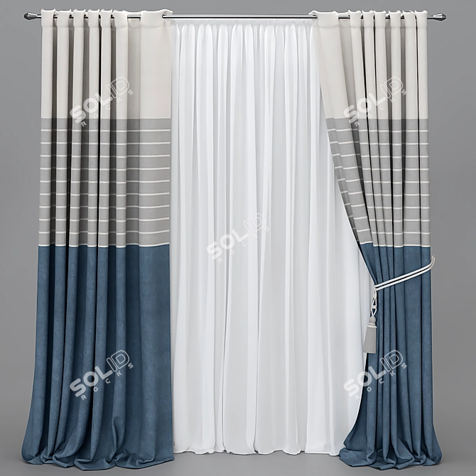 Versatile Curtain with Lush Transitions 3D model image 3