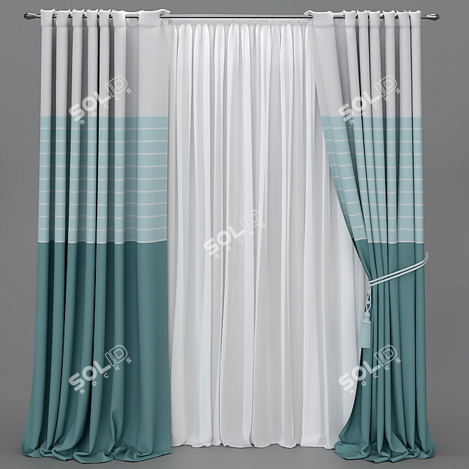 Versatile Curtain with Lush Transitions 3D model image 4