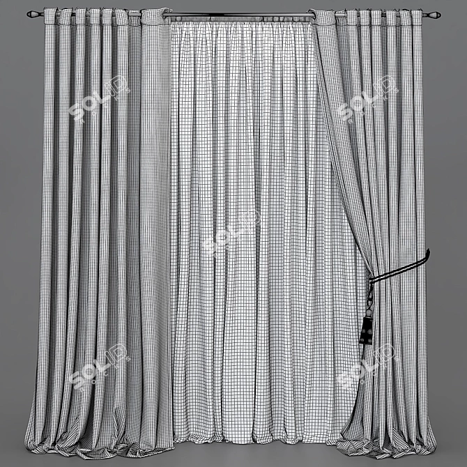 Versatile Curtain with Lush Transitions 3D model image 5