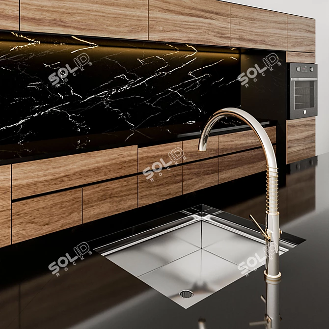 Elegant Kitchen Model 01: Sleek Design 3D model image 2