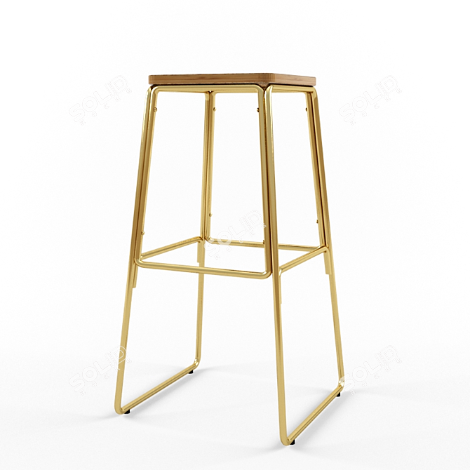 Modern Square Barstool: Meraki 3D model image 1