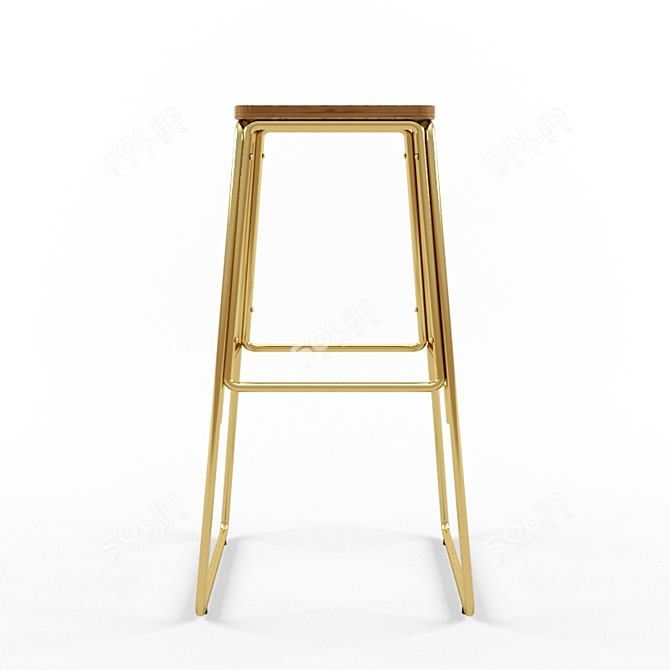 Modern Square Barstool: Meraki 3D model image 2